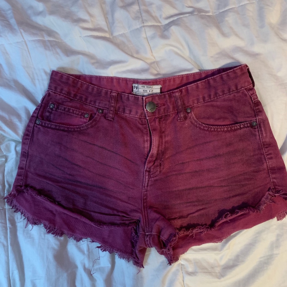 Free People Burgundy Shorts